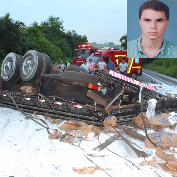 Acidente mata motorista e deixa caminhão destruído em Paraguaçu Paulista