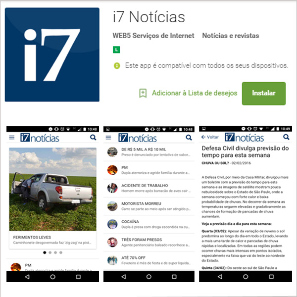 i7Notícias lança aplicativo para leitores acompanharem as notícias de Paraguaçu Paulista e região