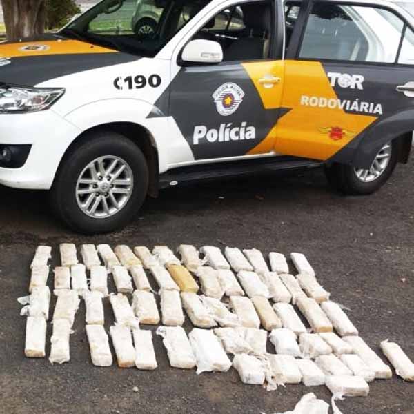 Tabletes de maconha são localizados em fundo falso de caminhonete