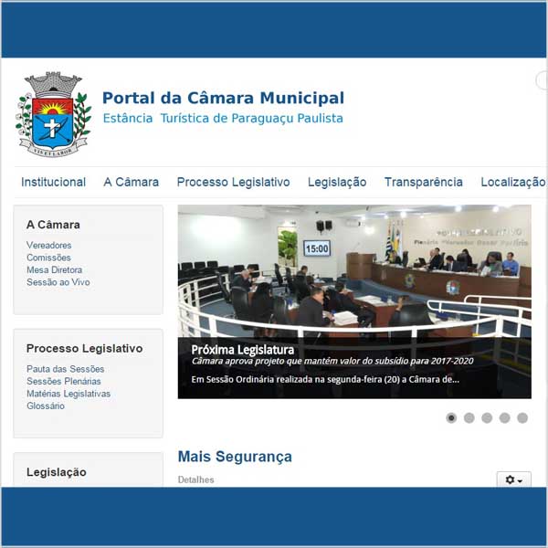 Câmara tem novo site e sessões serão disponibilizadas no YouTube