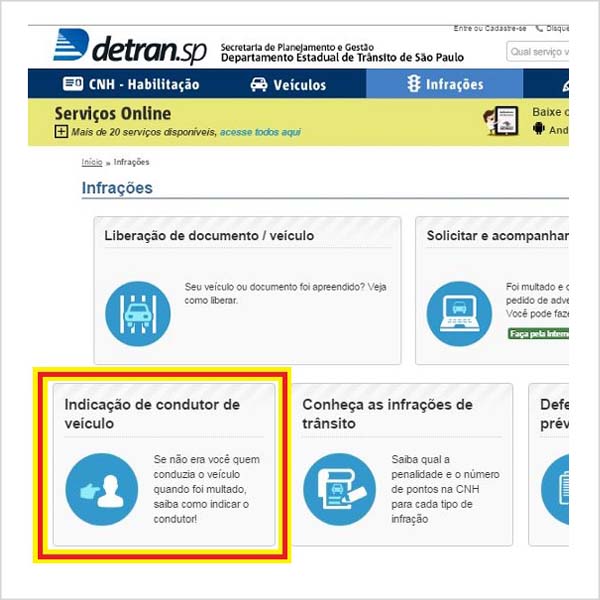 Detran.SP passa a receber indicação de condutor infrator pela internet
