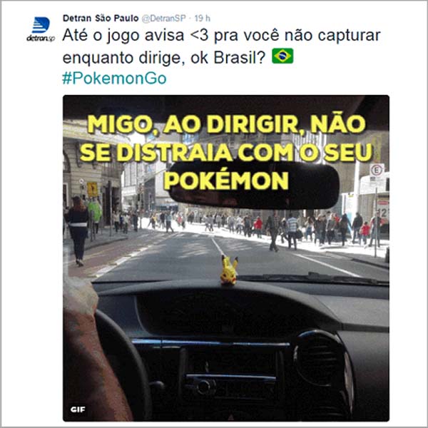 Detran.SP alerta motoristas e pedestres sobre os cuidados com a captura de pokémons