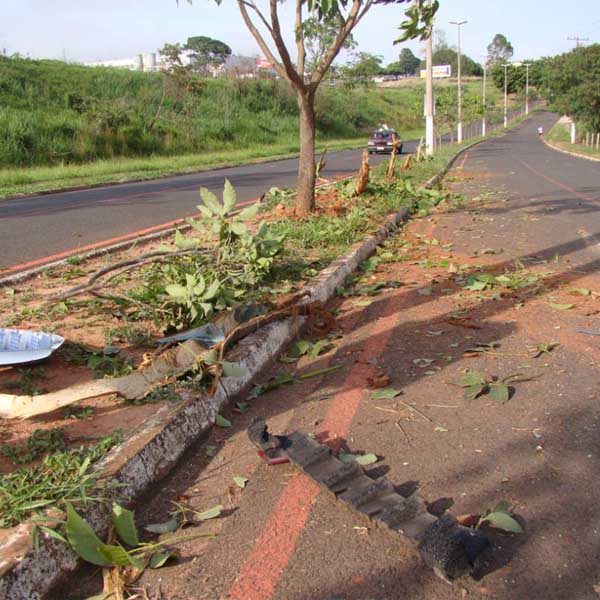 Acidente com jovens e bebida deixa carro destruído em Marília