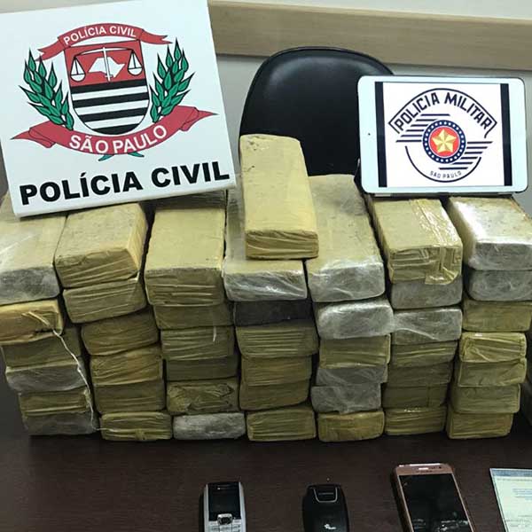 Polícias apreendem 45 kg de maconha que seriam entregues em Paraguaçu Paulista