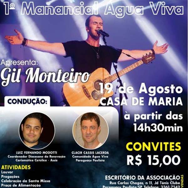 1º Manancial Água Viva acontece neste sábado em Paraguaçu Paulista