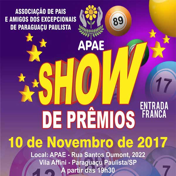 Apae promove Show de Prêmios para arrecadar fundos