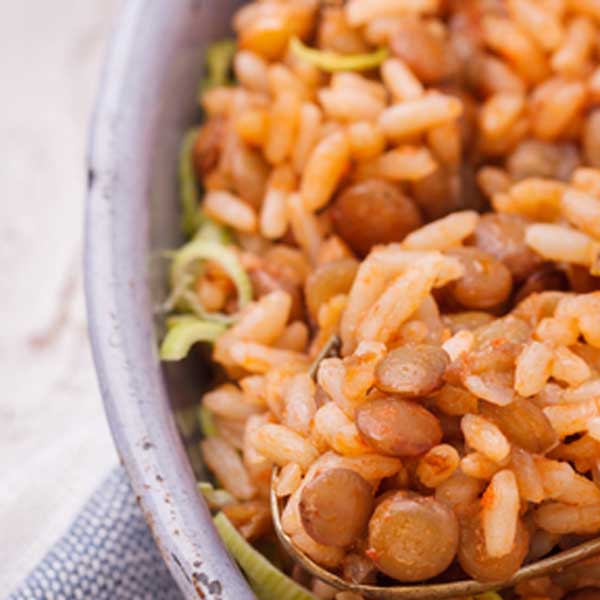 Arroz com lentilha