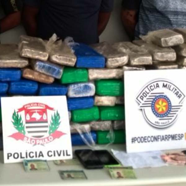 Quatro homens são presos durante transporte de mais de 100 kg de maconha para Paraguaçu Paulista