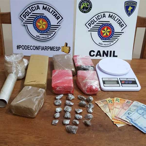 Paraguaçuense é preso em Rancharia após PM encontrar droga enterrada em terreno