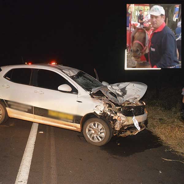 Casal que estava em carroça morre após colisão com carro na rodovia Paraguaçu/Conceição