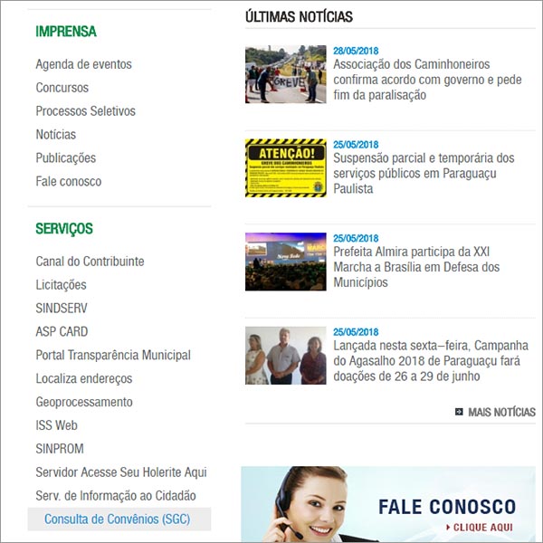 Prefeitura disponibiliza consulta de convênios em site, para a população