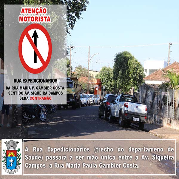 Três ruas passam a ter trecho com mão única, em Paraguaçu Paulista