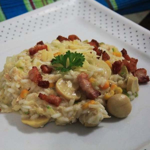 Risoto de frango com abobrinha
