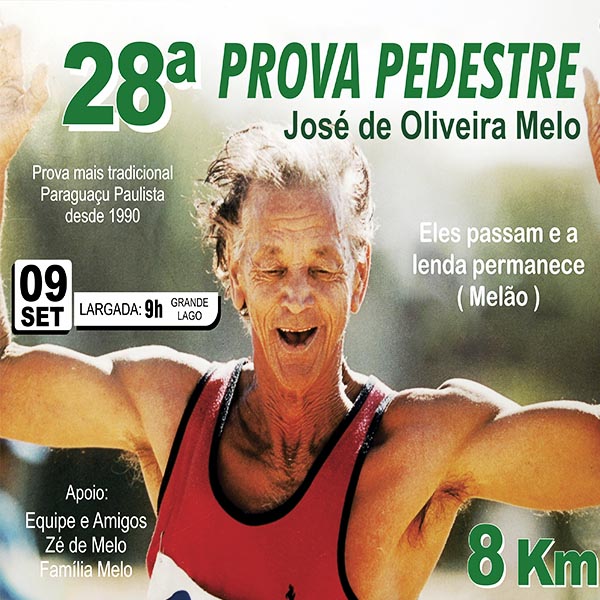 28ª Prova Pedestre José de Oliveira Melo acontece neste domingo no Grande Lago