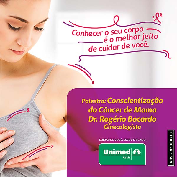 Outubro Rosa da Unimed Assis terá palestra com Dr. Rogério Bocardo no dia 29