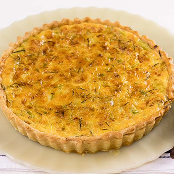 Quiche de alho-poró com alecrim