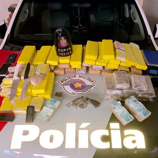 Três homens são presos com 40 kg de skank e R$ 23 mil em Marília