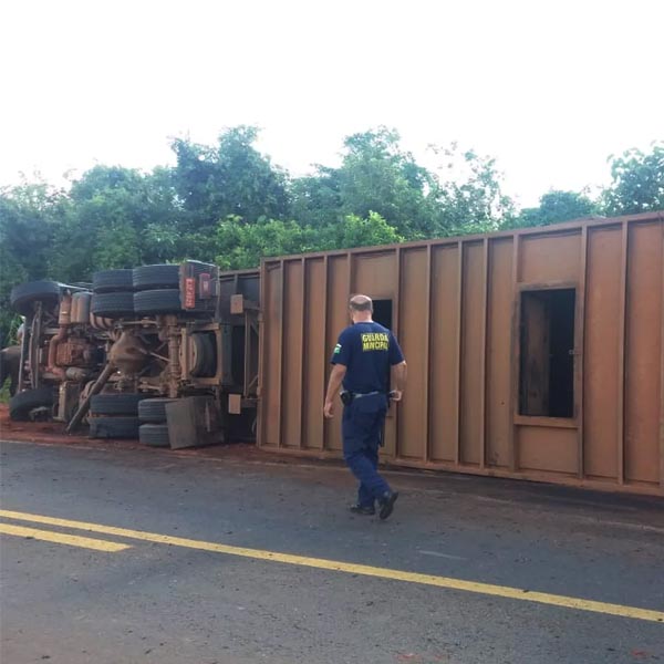 Cinco bovinos morrem após caminhão tombar em rodovia de Rancharia