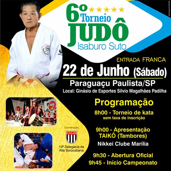 Sábado será com judô e música em Paraguaçu Paulista