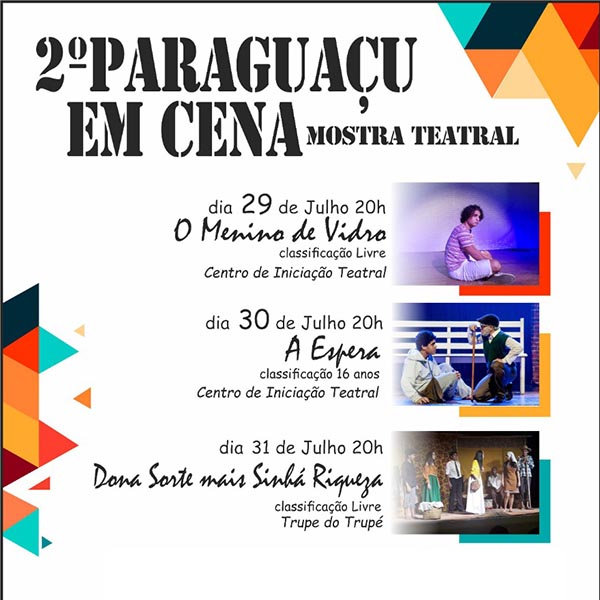 2º Paraguaçu Em Cena tem início dia 29 de julho, próxima segunda