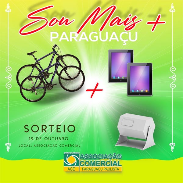 ACE faz sorteio de tablets e bicicletas da promoção 'Sou Mais Paraguaçu'