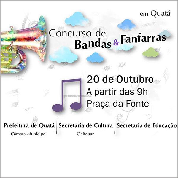 Quatá sediará pela terceira vez o Campeonato Estadual de Fanfarras e Bandas