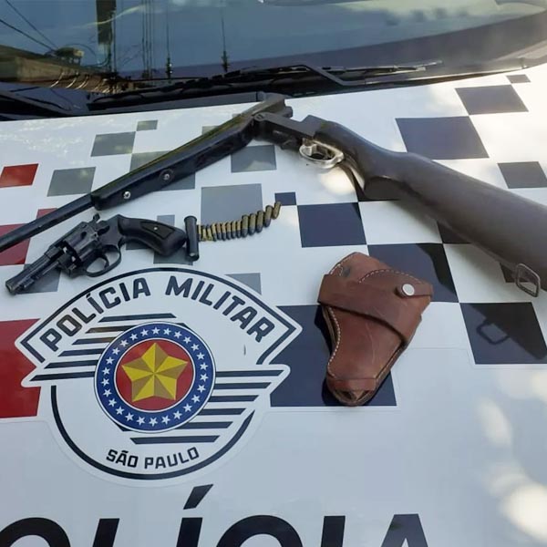 Após denúncia, Polícia Militar apreende armas de fogo e munições em Rancharia