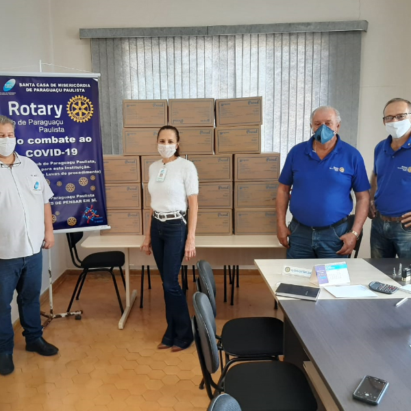 Rotary Club de Paraguaçu Paulista doa 9 mil pares de luvas para a Santa Casa