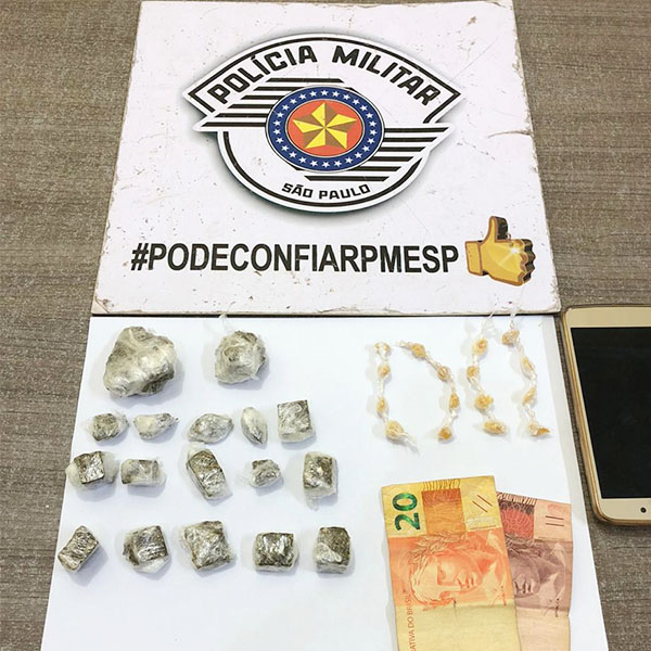 Garoto de 15 anos é apreendido com várias porções de drogas em Paraguaçu Paulista
