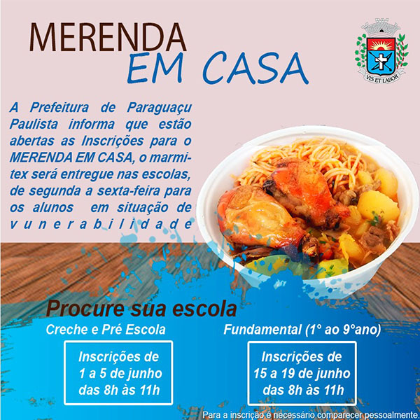 Prefeitura cadastra alunos da rede municipal para entrega de marmitex durante quarentena