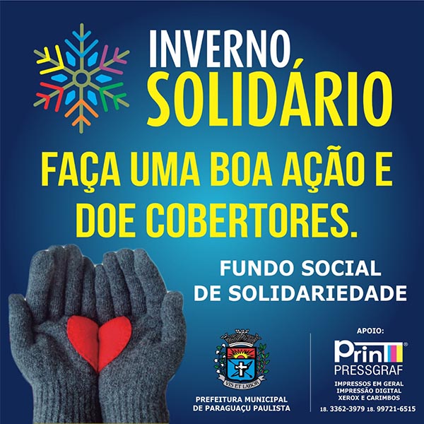 Fundo Social de Paraguaçu lança Campanha Inverno Solidário 2020