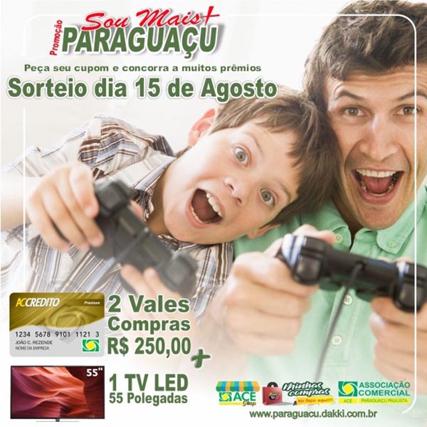 Comércio de Paraguaçu sorteia prêmios em comemoração ao Dia dos Pais