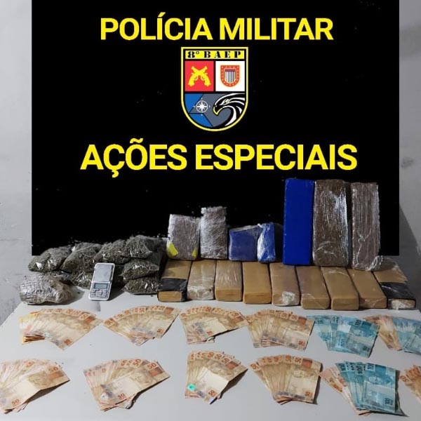 PM apreende 12 kg de maconha e mais de R$ 13 mil em dinheiro após denúncia em Paraguaçu Paulista
