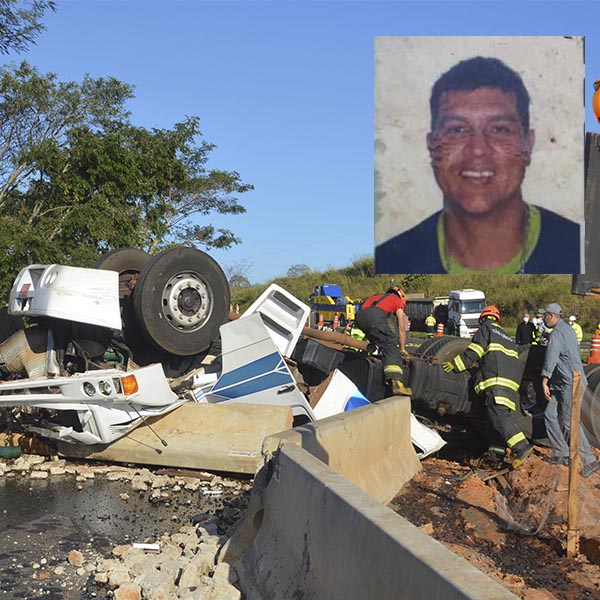 Motorista morre após carreta capotar em trecho de obras em rodovia