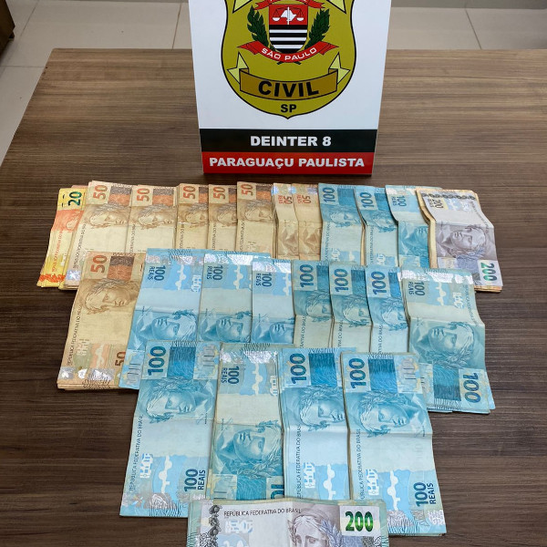 Polícia investiga lavagem de capitais após apreensão de mais de R$ 22 mil em Paraguaçu Paulista