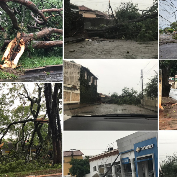 Paraguaçu sofre com estragos causados pelo temporal que registrou ventos de mais de 60 km/h