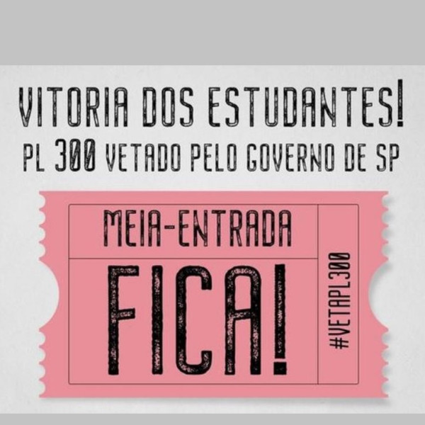 Governo de SP veta lei que acabaria com a meia-entrada