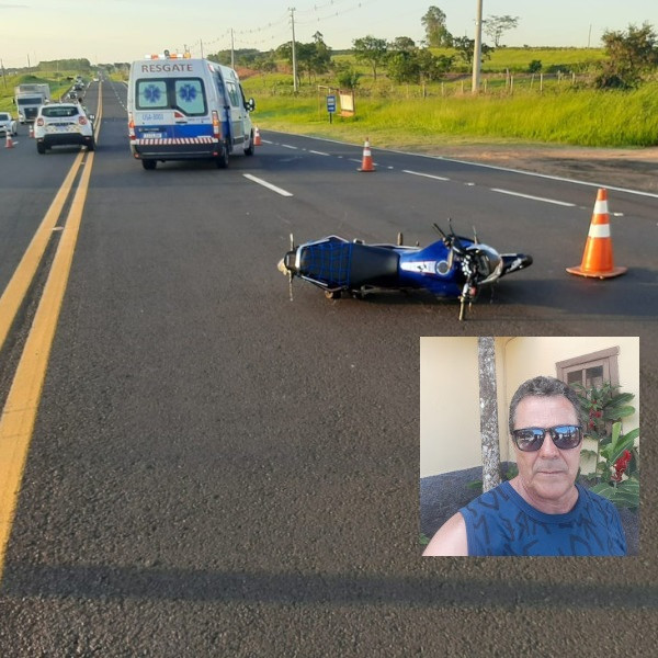 Motociclista morre ao ser atingido por carro em rodovia