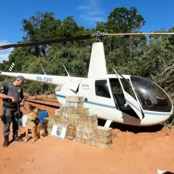 Helicóptero que fez pouso forçado em Paraguaçu transportava 280 quilos de cocaína