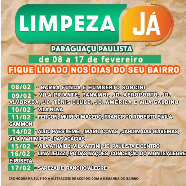Com previsão de estiagem para os próximos dias, Operação Limpeza é iniciada em Paraguaçu