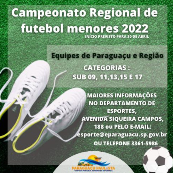 Esportes de Paraguaçu promove Campeonato Regional de Futebol para menores