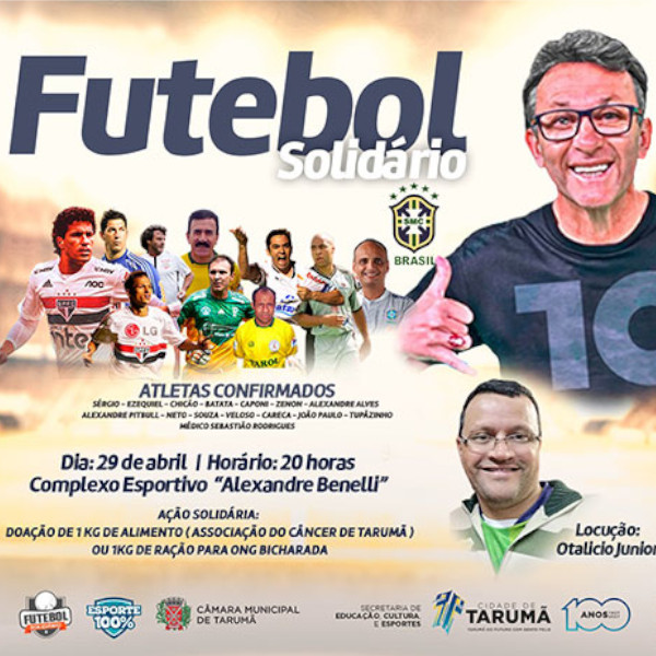 Tarumã promove “Futebol Solidário” com presença de ex-atletas do futebol profissional