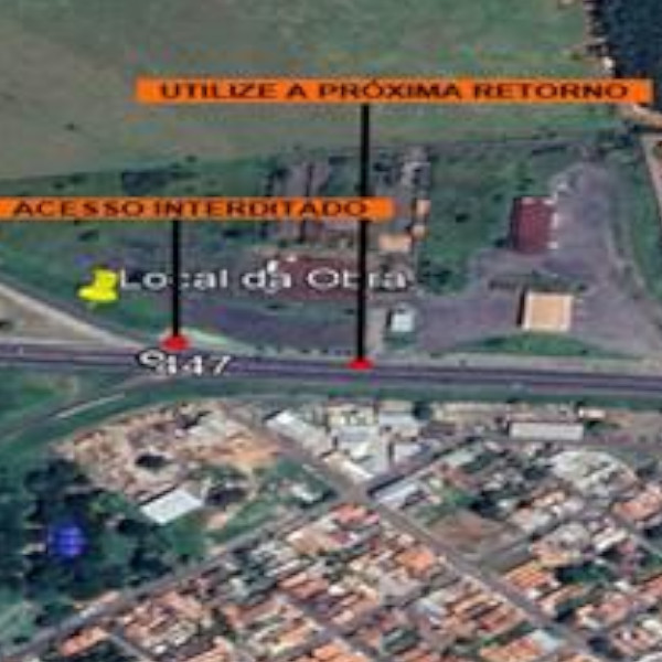 O acesso à SP-284, sentido Paraguaçu Paulista, terá modificações nesta quinta-feira, 30
