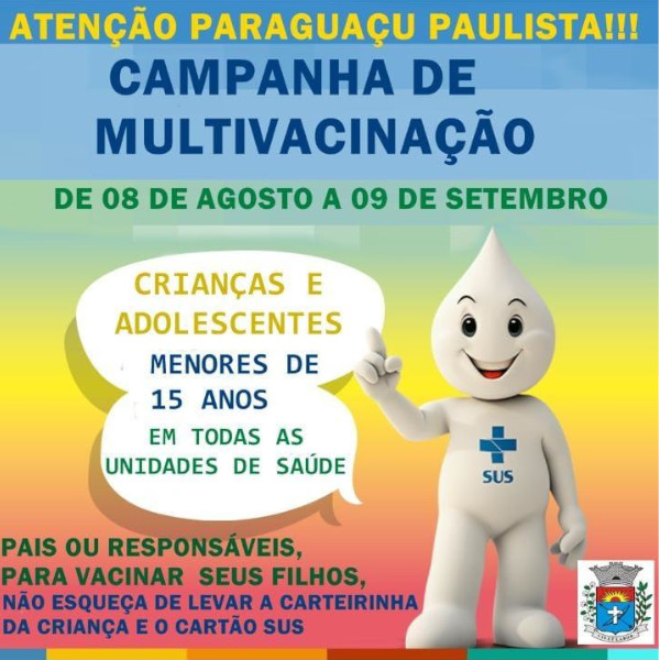 Campanha de multivacinação em todas as Unidades de Saúde de Paulista vai até 9 de setembro