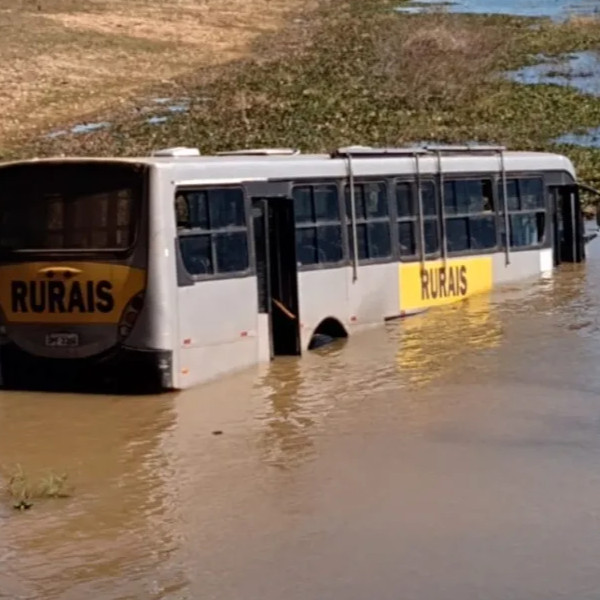 Ônibus com trabalhadores rurais passa entrada de balsa e cai no Rio Paranapanema 
