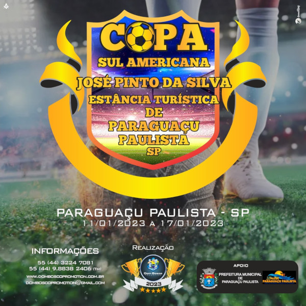 Paraguaçu será sede da Copa Sul-Americana de Futebol “José Pinto da Silva”