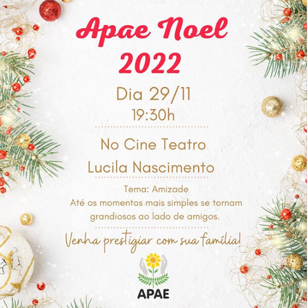 Amanhã, terça, tem o tradicional APAE Noelde Paraguaçu