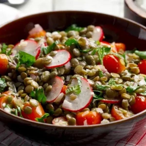 Salada de lentilhas para o Ano Novo