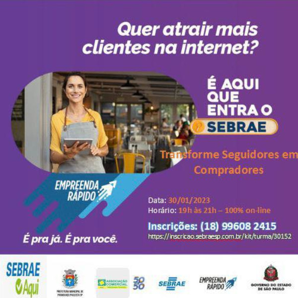 Estão abertas as inscrições para o curso “Transforme  Seguidores em Clientes”
