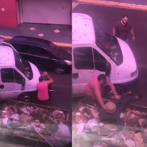 Homem é enforcado em briga e jogado dentro de caçamba de lixo